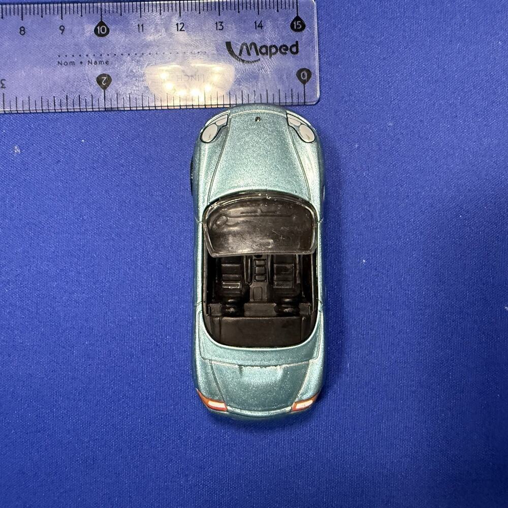 1:58 Porsche Boxster 1997 Blue Diecast Convertible Car Matchbox
